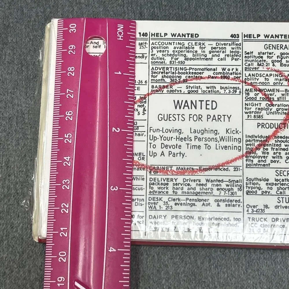 Vintage Hallmark Party Invitations Wanted Guests Classified Ad Retro 8 Count NOS